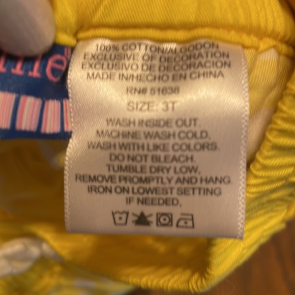 Girls 3t miniville yellow and white polka dot shorts - Picture 3 of 4